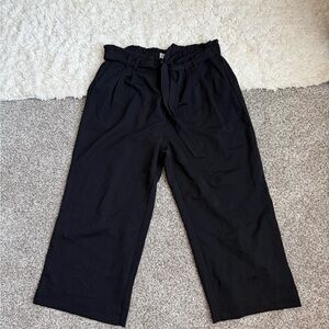 POPSUGAR Black Tie-Waist Wide Leg Pants